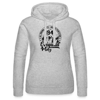 1941 May Original: 83 Years Anniversary Gift - Women’s Hooded Sweater by Russell - heather grey - Front - Marisol (170cm)