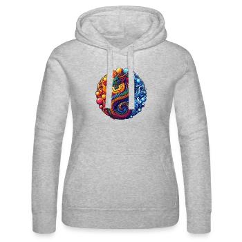 Vibrant Yin Yang Dragon - Sweat à capuche Russell Femme - gris chiné - Devant - Marisol (170cm)
