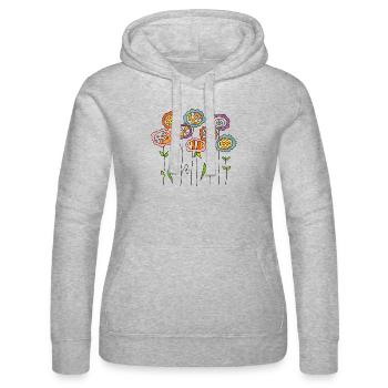 Blumen - Frauen Kapuzen Sweater von Russell - Grau meliert - Vorne - Marisol (170cm)
