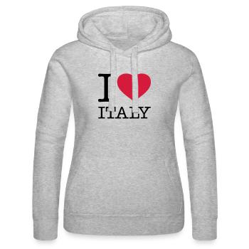 I LOVE ITALY Italien - Sweat à capuche Russell Femme - gris chiné - Devant - Marisol (170cm)