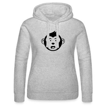 Cute Monkey Head – Funny Monkey Design - Women’s Hooded Sweater by Russell - heather grey - Front - Marisol (170cm)