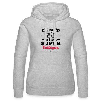ce mec est un super collègue - Sweat à capuche Russell Femme - gris chiné - Devant - Marisol (170cm)