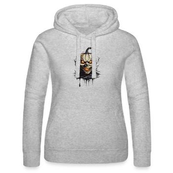 Gruselmonster Kürbis Halloween Mitternacht Design - Frauen Kapuzen Sweater von Russell - Grau meliert - Vorne - Marisol (170cm)
