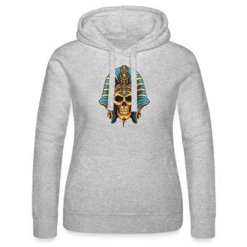 Pharao Totenkopf - Frauen Kapuzen Sweater von Russell - Grau meliert - Vorne - Marisol (170cm)