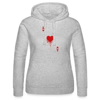 Card Game Costume Ladies Carnival Heart Ace - Women’s Hooded Sweater by Russell - heather grey - Front - Marisol (170cm)
