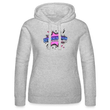 Determination is my superpower trait - Women’s Hooded Sweater by Russell - heather grey - Front - Marisol (170cm)