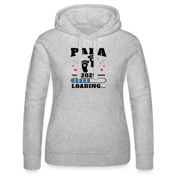 Papa 2025 Drôle Cadeau de Fête des Pères Femmes Enceintes - Sweat à capuche Russell Femme - gris chiné - Devant - Marisol (170cm)