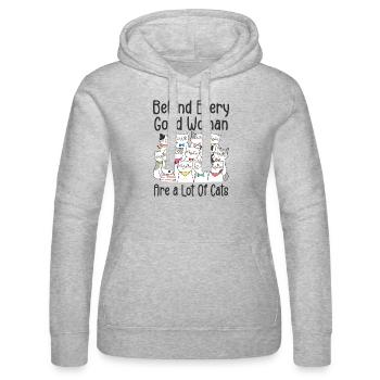 Behind Every Good Woman Are A Lot Of Cats - Sweat à capuche Russell Femme - gris chiné - Devant - Marisol (170cm)