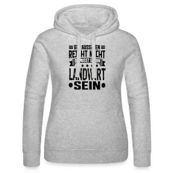 Landwirt Landwirte Landwirtschaft Bauer Sprüche - Frauen Kapuzen Sweater von Russell - Grau meliert - Vorne - Marisol (170cm)