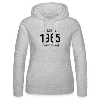 Fabriqué en 1965 - Edition limitée - Année de naissance - Sweat à capuche Russell Femme - gris chiné - Devant - Marisol (170cm)