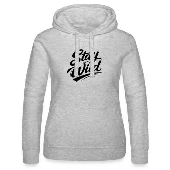 Bleib wild  - Frauen Kapuzen Sweater von Russell - Grau meliert - Vorne - Marisol (170cm)