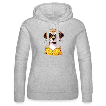 Erdmännchen Mit Sonnenbrille Meerkat - Frauen Kapuzen Sweater von Russell - Grau meliert - Vorne - Marisol (170cm)