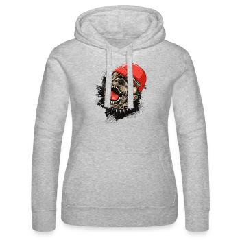 Why not - Women’s Hooded Sweater by Russell - heather grey - Front - Marisol (170cm)