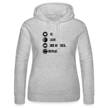 Lustiger Pferdespruch - Frauen Kapuzen Sweater von Russell - Grau meliert - Vorne - Marisol (170cm)