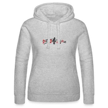 Sheet Music Music - Women’s Hooded Sweater by Russell - heather grey - Front - Marisol (170cm)