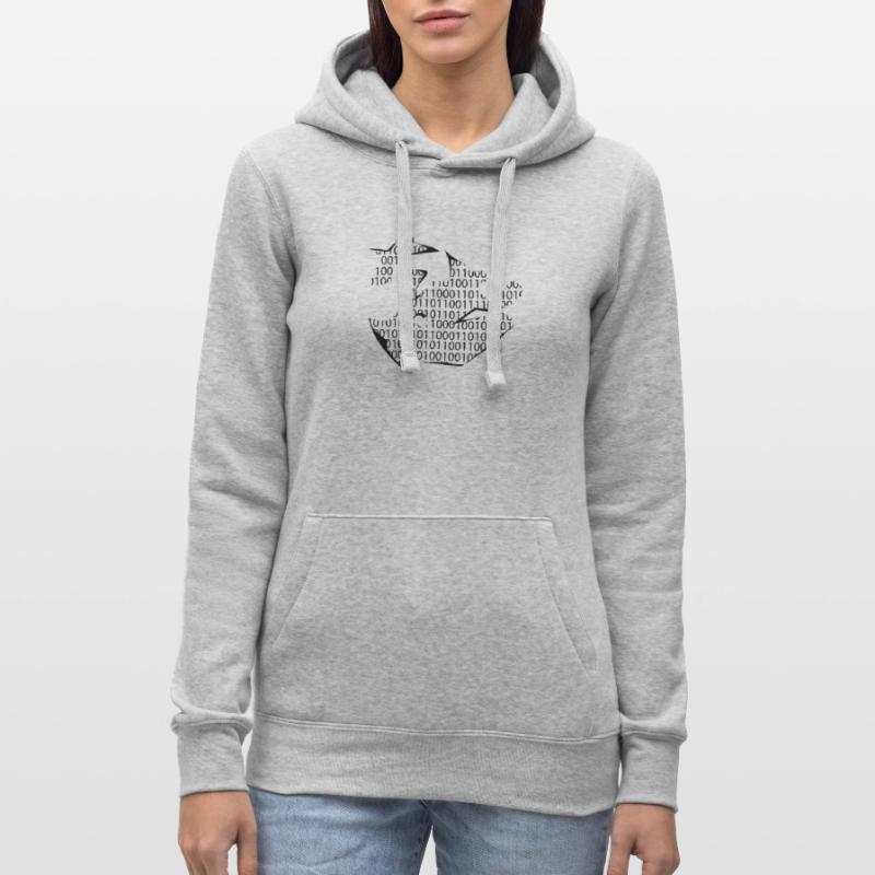 binary code Women’s Hooded Sweater by Russell