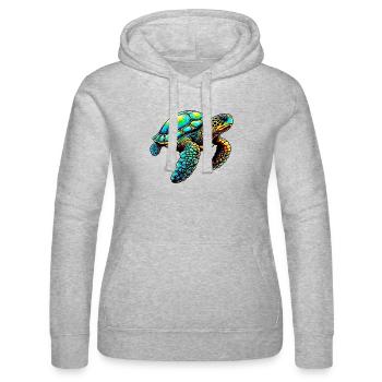 Turtle - Women’s Hooded Sweater by Russell - heather grey - Front - Marisol (170cm)