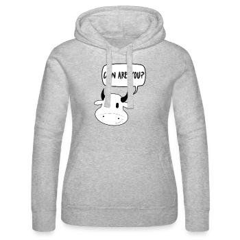 Vache / ferme: vache Vous êtes? - Sweat à capuche Russell Femme - gris chiné - Devant - Marisol (170cm)