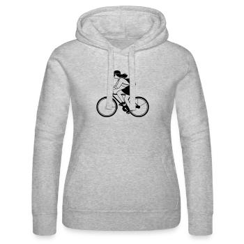 Hipster-Mädchen auf dem Fahrrad - Frauen Kapuzen Sweater von Russell - Grau meliert - Vorne - Marisol (170cm)