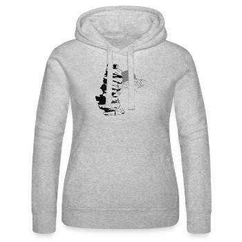 Stone Tower - Women’s Hooded Sweater by Russell - heather grey - Front - Marisol (170cm)