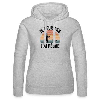 I can't, I sinned - Women’s Hooded Sweater by Russell - heather grey - Front - Marisol (170cm)