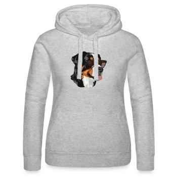 Grosser Schweizer Sennenhund - Frauen Kapuzen Sweater von Russell - Grau meliert - Vorne - Marisol (170cm)