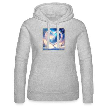 Winter Heart 2 - Women’s Hooded Sweater by Russell - heather grey - Front - Marisol (170cm)