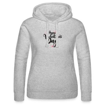 Eleganter Valentinstag - schickes Liebesskript - Frauen Kapuzen Sweater von Russell - Grau meliert - Vorne - Marisol (170cm)
