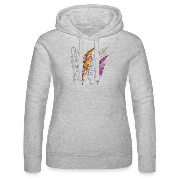 Pen - Women’s Hooded Sweater by Russell - heather grey - Front - Marisol (170cm)