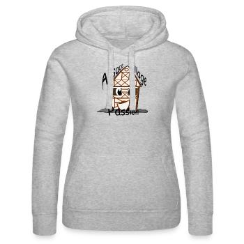 Elsässisches Haus - Frauen Kapuzen Sweater von Russell - Grau meliert - Vorne - Marisol (170cm)