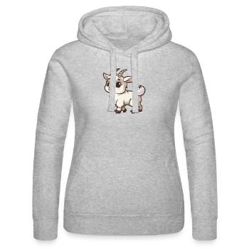 Entzückendes Ziegenbaby Mit Großen Augen - Frauen Kapuzen Sweater von Russell - Grau meliert - Vorne - Marisol (170cm)