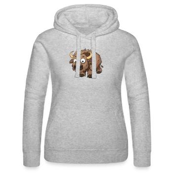 Personnage de dessin animé de bison ludique - Sweat à capuche Russell Femme - gris chiné - Devant - Marisol (170cm)