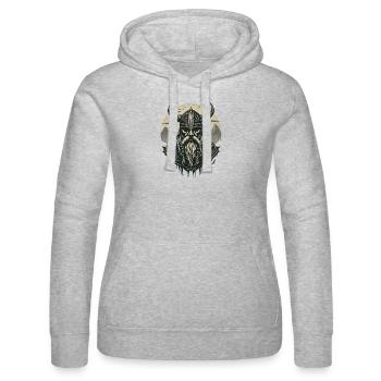 Nordic - Women’s Hooded Sweater by Russell - heather grey - Front - Marisol (170cm)