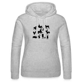 Animaux de ferme - Sweat à capuche Russell Femme - gris chiné - Devant - Marisol (170cm)