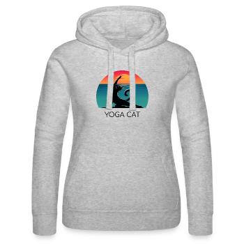 Yoga Cat – Entspanntes Design für Katzenfans - Frauen Kapuzen Sweater von Russell - Grau meliert - Vorne - Marisol (170cm)