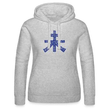 Schaf / Ziege (Japanisch) Astrologisch - Frauen Kapuzen Sweater von Russell - Grau meliert - Vorne - Marisol (170cm)