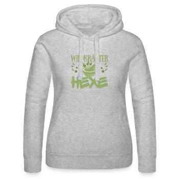 Wildkräuter Hexe Mystisches Kräuter-Design - Frauen Kapuzen Sweater von Russell - Grau meliert - Vorne - Marisol (170cm)