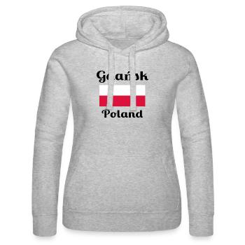 Gdańsk, Polen - Stilvolle Drucke - Frauen Kapuzen Sweater von Russell - Grau meliert - Vorne - Marisol (170cm)