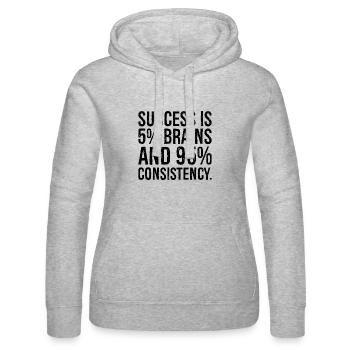 Der Erfolg beträgt 5 Prozent und 95 Prozent bestehen - Frauen Kapuzen Sweater von Russell - Grau meliert - Vorne - Marisol (170cm)