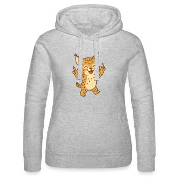 Celebrating lynx - Women’s Hooded Sweater by Russell - heather grey - Front - Marisol (170cm)