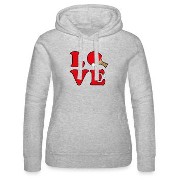 Tischtennis Liebe - Frauen Kapuzen Sweater von Russell - Grau meliert - Vorne - Marisol (170cm)