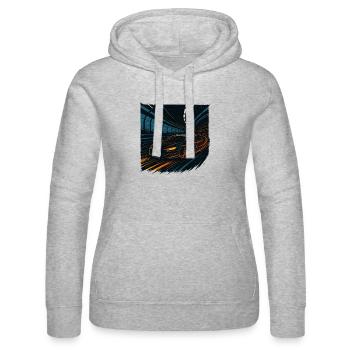 Night Driving Sports Car In Tunnel Speed - Women’s Hooded Sweater by Russell - heather grey - Front - Marisol (170cm)