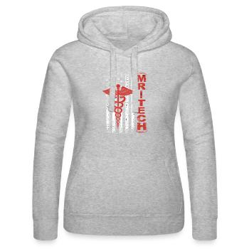 Rote MedTech Caduceus Flagge - Frauen Kapuzen Sweater von Russell - Grau meliert - Vorne - Marisol (170cm)