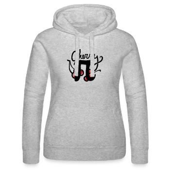 Cherry Pi Illustration - Sweat à capuche Russell Femme - gris chiné - Devant - Marisol (170cm)