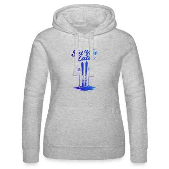 Ski You Later Lustiger Spruch für Skifahrer - Frauen Kapuzen Sweater von Russell - Grau meliert - Vorne - Marisol (170cm)