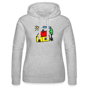 House Hut Dream House Builders - Women’s Hooded Sweater by Russell - heather grey - Front - Marisol (170cm)