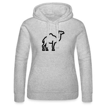 camel - Women’s Hooded Sweater by Russell - heather grey - Front - Marisol (170cm)