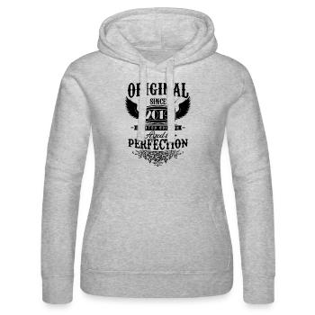 Perfection 2019 -5th Anniversary,Original - Women’s Hooded Sweater by Russell - heather grey - Front - Marisol (170cm)