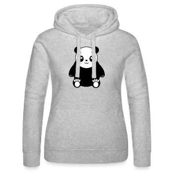 Pandabär Kawaii Kleidung Kawaii Tiere - Frauen Kapuzen Sweater von Russell - Grau meliert - Vorne - Marisol (170cm)