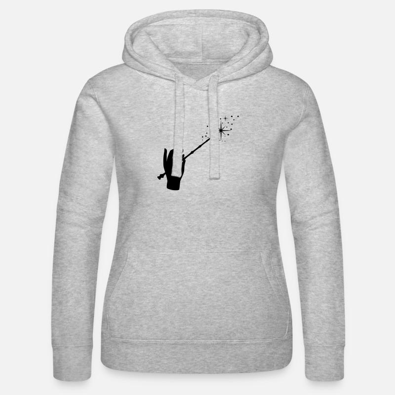 Baguette, Magicien, Magie, Main - Sweat à capuche Russell Femme - gris chiné